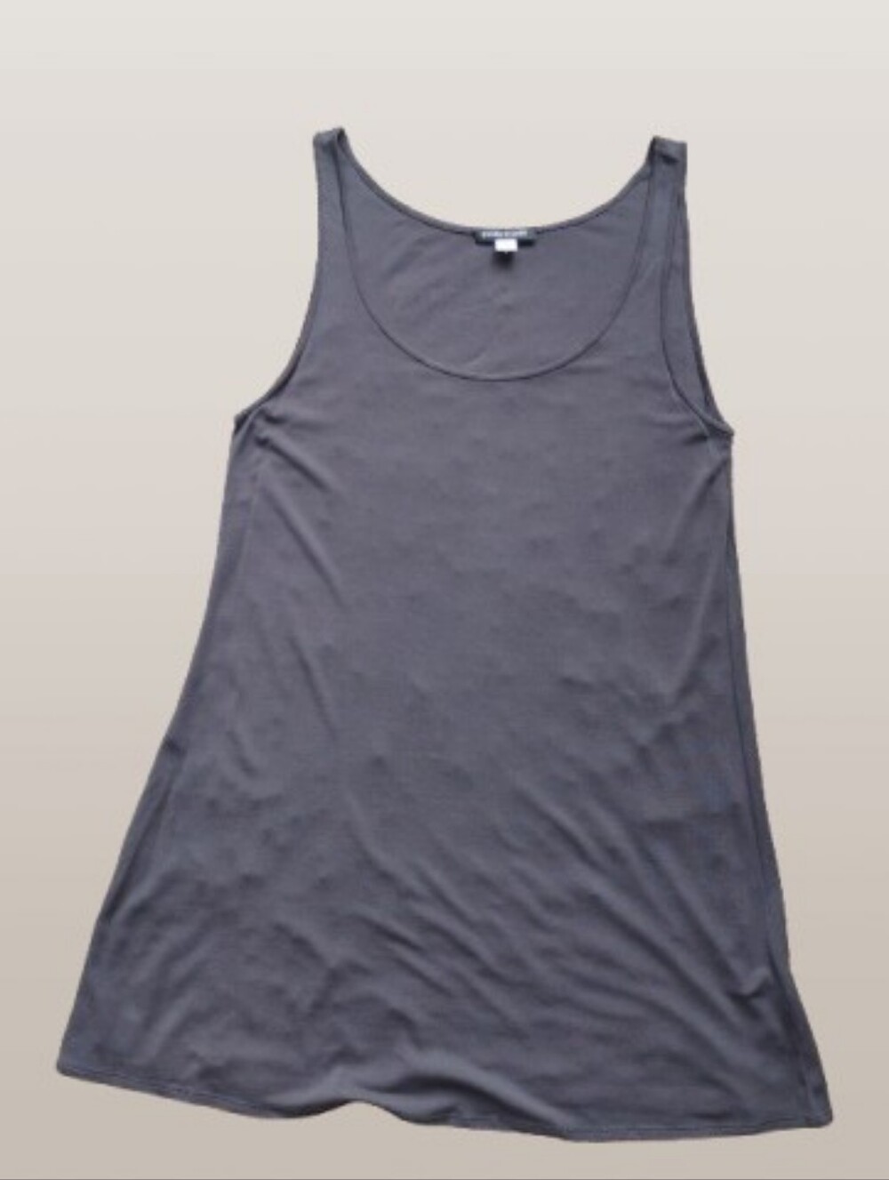 NWOT Eileen Fisher Quiet Luxury Silk Scoop Neck Tank Top Small Dark Gray